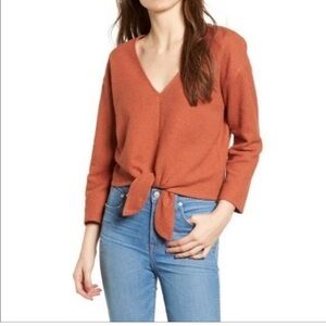Maxwell Texture and Thread Tie Front Top